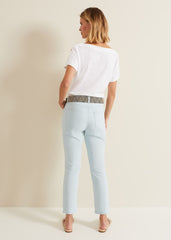 Lindsey Cropped Straight Leg Jeans Blue