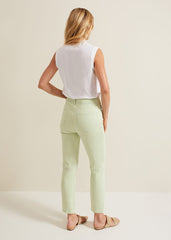 Lindsey Cropped Straight Leg Jeans Green