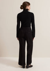 Petite Trixie Turn Up Hem Trouser Black