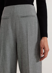 Dilly Pleat Detail Wide Leg Trouser Grey