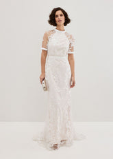 Poppy Embroidered Wedding Dress Pearl