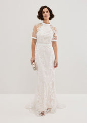 Poppy Embroidered Wedding Dress Pearl