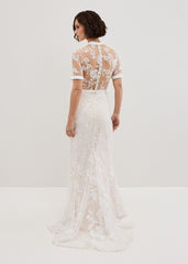 Poppy Embroidered Wedding Dress Pearl