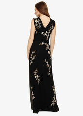 Abigail Floral Maxi Dress Black
