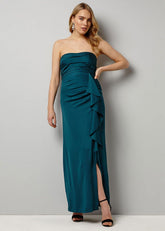 Nina Frill Maxi Dress Teal