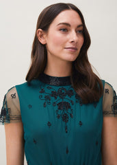 Roberta Layered Maxi Dress Black/Forest