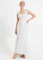 Peony 3d Lace Wedding Dress Almond