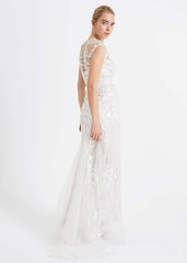 Peony 3d Lace Wedding Dress Almond