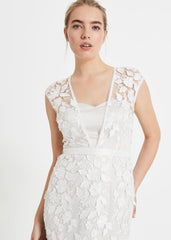 Peony 3d Lace Wedding Dress Almond