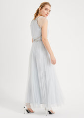 Gerona Pleated Tulle Dress Ice Blue