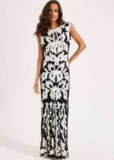 Paige Tapework Lace Maxi Dress Black/Ivory