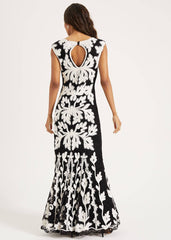 Paige Tapework Lace Maxi Dress Black/Ivory