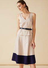 Valentine Peplum Dress Mink/Twilight