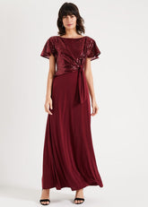 Rumi Knot Front Maxi Dress Lipstick