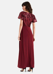 Rumi Knot Front Maxi Dress Lipstick