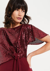 Rumi Knot Front Maxi Dress Lipstick