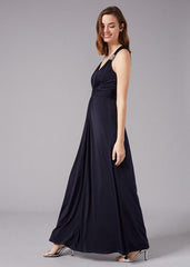 Odetta Embelished Jersey Dress Navy