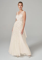 Millicent Beaded Wedding Dress Antique Cream