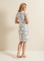 Isobel Tapework Lace Fitted Dress Mineral/ Ivory