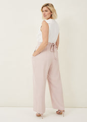 Linda Frill Jumpsuit Ivory/ Antique Rose