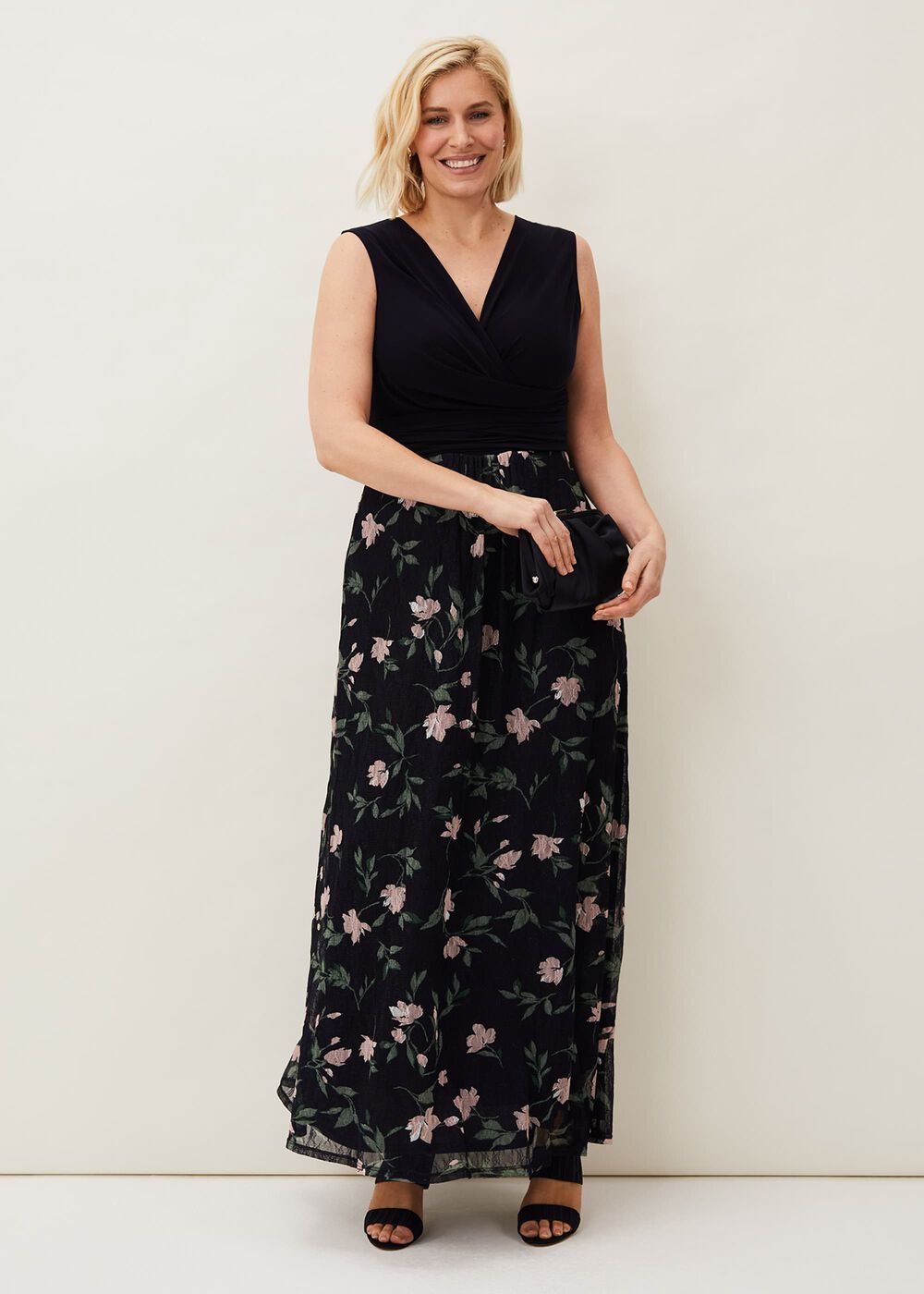 Leigh-Ann Floral Maxi Dress Navy/Multi