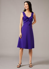 Jadine Bow Fit & Flare Dress Electric Blue
