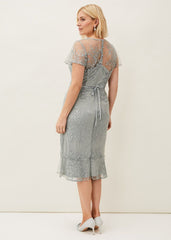 Juliana Floral Embroidered Dress Eau De Nil