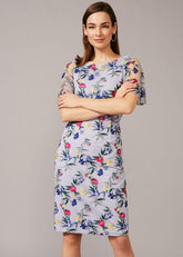 Lorie Floral Embroidered Dress Lavender