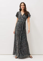Amily Sequin Maxi Dress Malachite/Multi