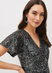 Amily Sequin Maxi Dress Malachite/Multi