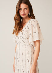 Meredith Embellished Leaf Dress Pearl