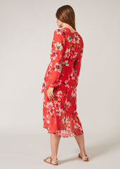 Bernadette Tiered Chiffon Dress Kingfisher/Ivory