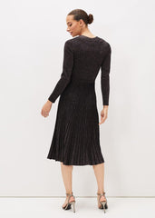 Jessamine Shimmer Knit Dress Gunmetal