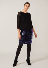Geonna Sequin Knitted Dress Cobalt