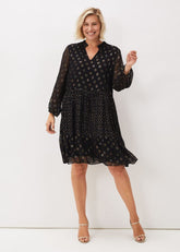 Sarah Sparkle Jacquard Dress Black Multi