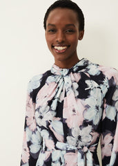 Ella Floral Print Dress Navy Multi