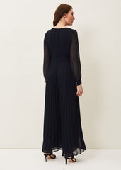 Phoebe Pleated Jumpsuit Navy