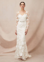 Saffron Lace Wedding Dress Almond