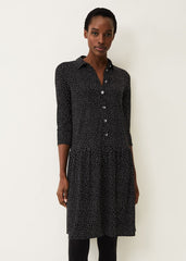 Mina Spot Print Shirt Dress Black/White