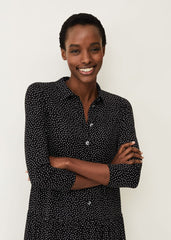 Mina Spot Print Shirt Dress Black/White