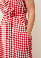 Geri Gingham Maxi Dress Red/Ivory