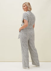 Paige Abstract Print Jumpsuit Navy/Ivory