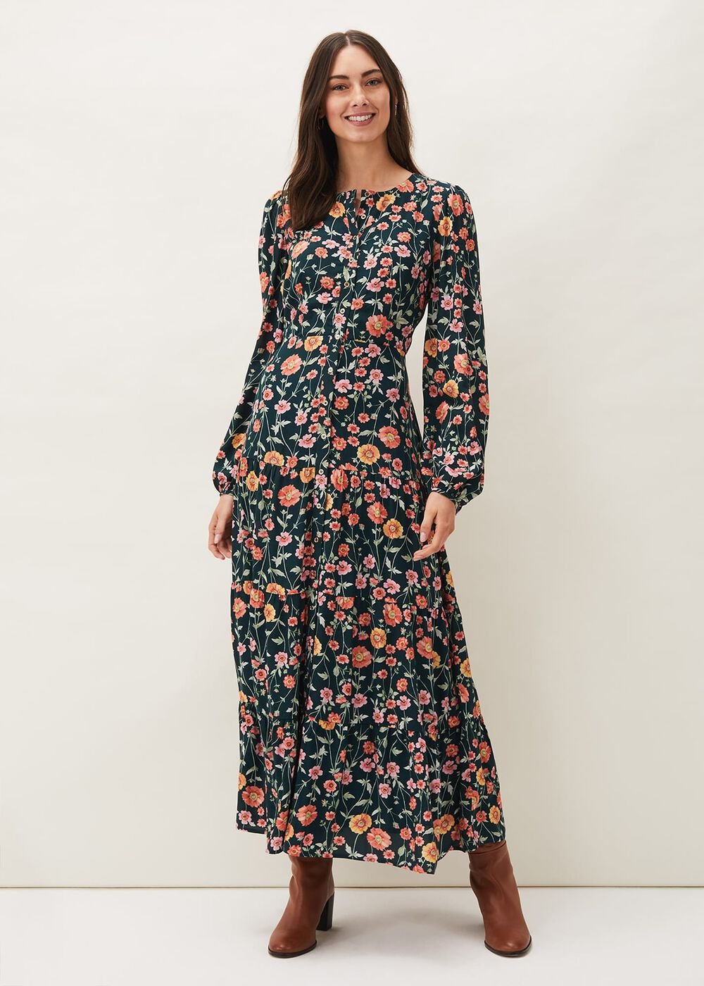Matilda Floral Midaxi Dress Forest