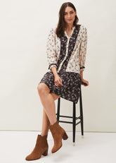 Buttercup Floral Dress Cream/Black