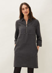 Kirsty Zip Dress Grey
