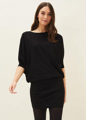 Becca Batwing Knitted Dress Black