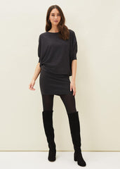 Becca Batwing Knitted Dress Charcoal