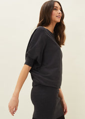 Becca Batwing Knitted Dress Charcoal