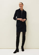 Kirsty Corduroy Zip Front Dress Navy