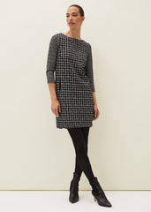 Lenia Check Shift Dress Black/Grey